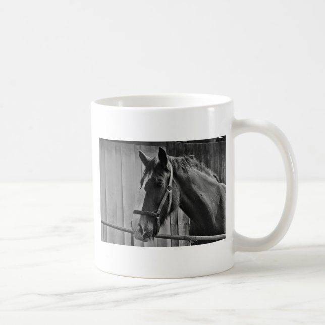 Mug Cheval blanc noir - Art de la photographie animale (Droite)