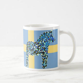 Mug Cheval bleu suédois de Dala de mosaïque