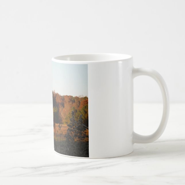 Mug Cheval Brown rouge, bois d'automne. (Droite)