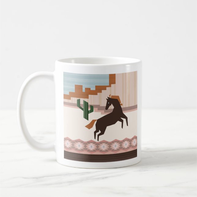 Mug Cheval Brown sauvage du Sud-Ouest et Cactus (Gauche)