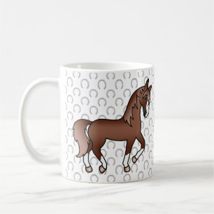 Mug Cheval Brun Châtaigne Mignon Dessin Animé Trotteur