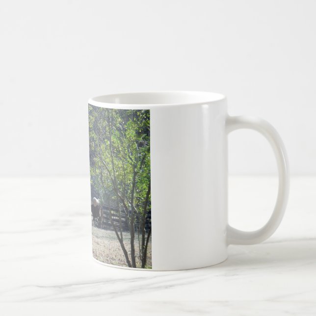 Mug Cheval Brun traversant une clôture (Droite)