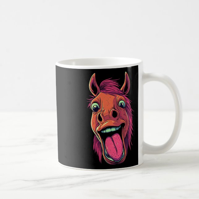 Mug Cheval cool Montrant Langue Chevaux Équitation À C (Droite)