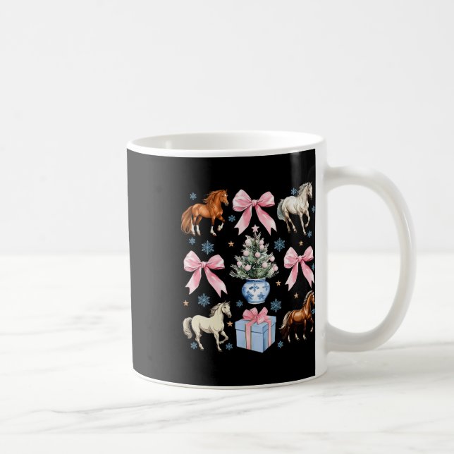 Mug Cheval Coquette Bow Christmas Horses Fermier Cowgi (Droite)