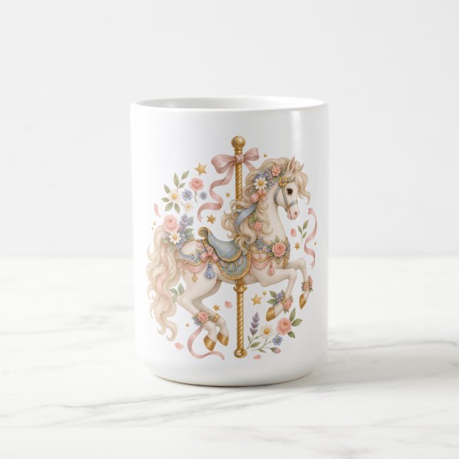 Mug Cheval de carrousel élégant Conte de fées français (Centre)