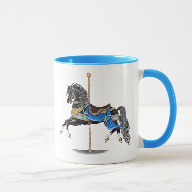 Mug Cheval de Carrousel Noir (Droite)