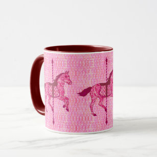 Mug Cheval de carrousel - rose de fuchsia
