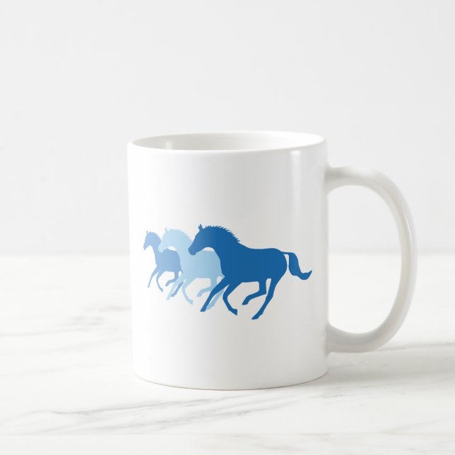 Mug Cheval de course (bleu) (Droite)