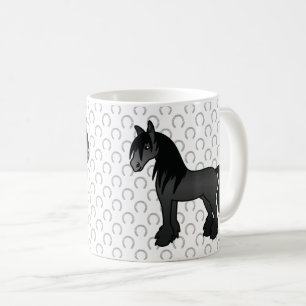Mug Cheval de dessin animé Black Gypsy Vanner Clydesda