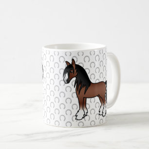 Mug Cheval de dessin Brown Gypsy Vanner Clydesdale Shi