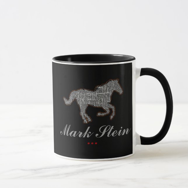 Mug cheval de ferme noir personnalisé (Droite)