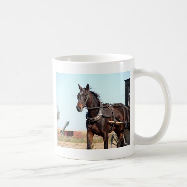 Mug Cheval de l'Amish rural et buggy (Droite)