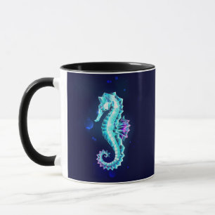 Mug Cheval de mer de glace cristal sur Arrière - plan 