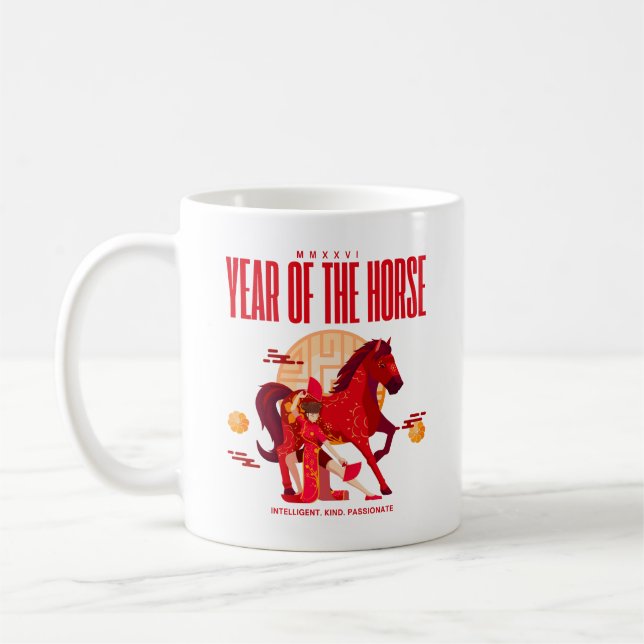 Mug Cheval de Nouvel An Chinois 2026 (Gauche)