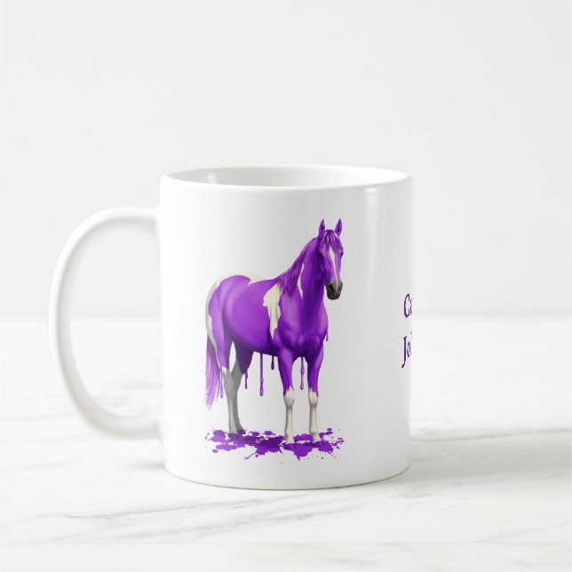 Mug Cheval de peinture à l'eau froide pourpre violet (Gauche)