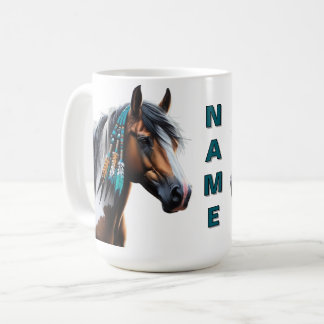 Mug Cheval de peinture avec perles autochtones