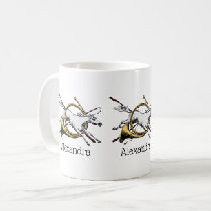 Mug Cheval de saut d'obstacles équestre preppy à trave