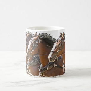 Mug Cheval de trait de quatre côte à côte Clydesdale