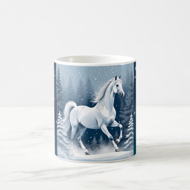 Mug Cheval d'hiver blanc magique (Centre)