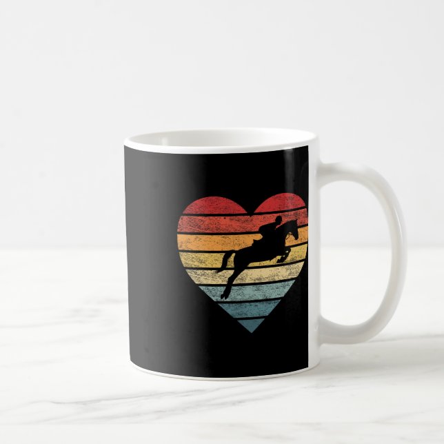 Mug Cheval du Coucher du soleil rétro cavalier équestr (Droite)