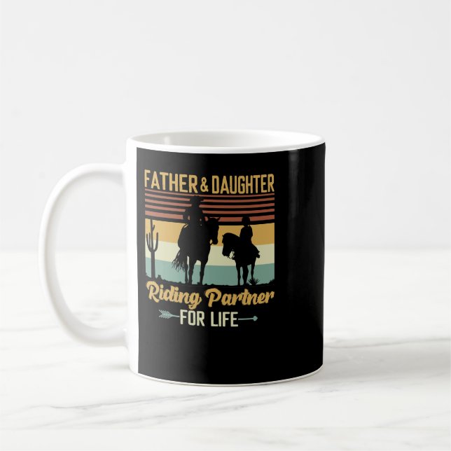 Mug Cheval Equestre PèreFille Associé D'Équitation Pou (Gauche)