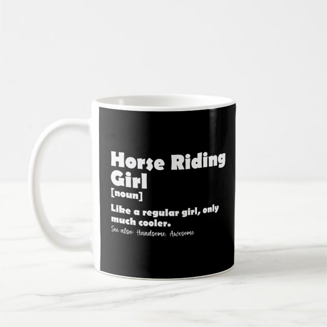 Mug Cheval équitation fille Définition Drôle Equestre  (Gauche)