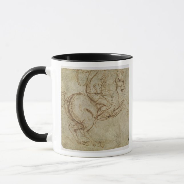 Mug Cheval et cavalier (à l'encre sur le papier) (Gauche)