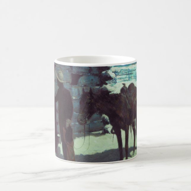 Mug Cheval et Cowboy neige hivernale (Centre)