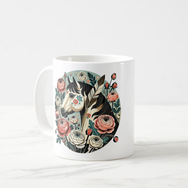 Mug Cheval et plumes (Devant gauche)