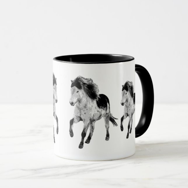 Mug Cheval islandais en mouvement (Devant droit)