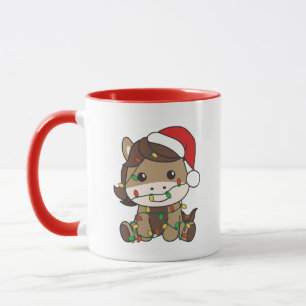 Mug Cheval Noël Animaux d'hiver Chevaux de vacances