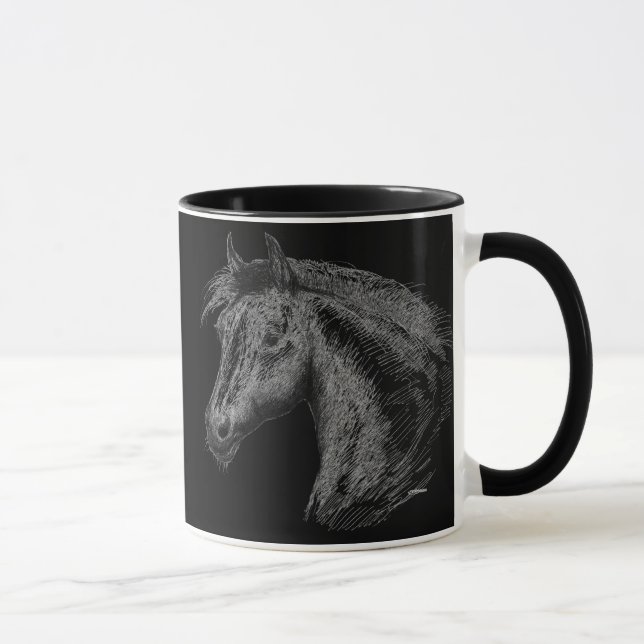 Mug Cheval : Noir (Droite)