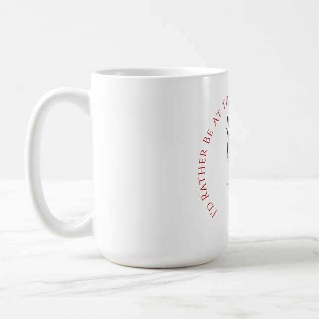 Mug Cheval noir avec Gant rouge et Derby Day (Gauche)