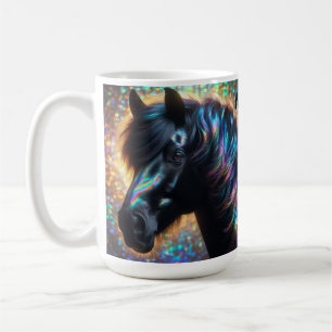 Mug Cheval noir avec Mane Iridescente