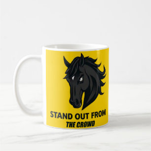 Mug Cheval noir avec texte qui se démarque de la foule