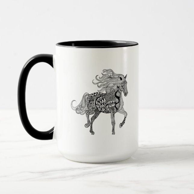 Mug Cheval noir inspiré (Gauche)