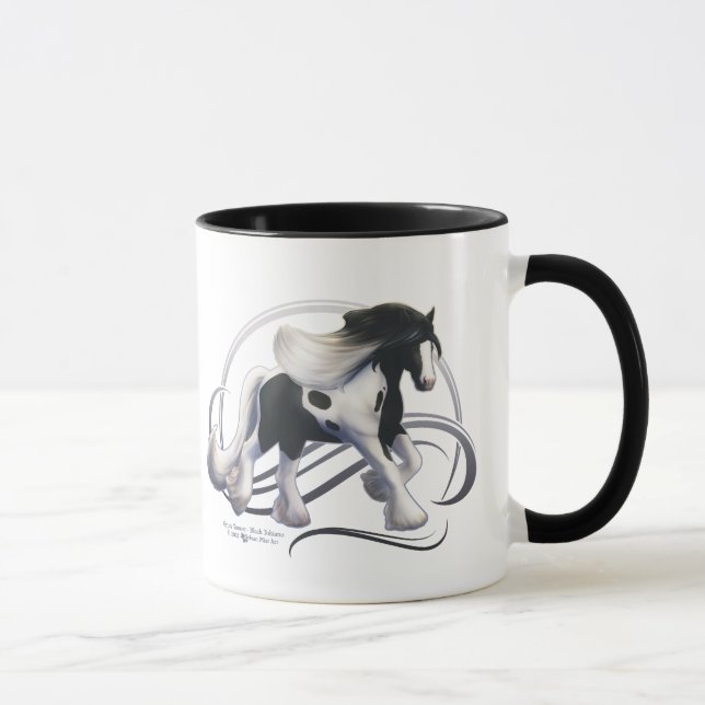 Mug Cheval noir Tobiano Gypsy Vanner (Droite)