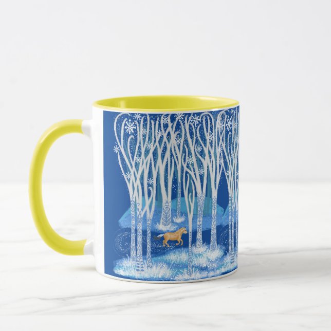 Mug Cheval nordique du fjord d'hiver (Gauche)