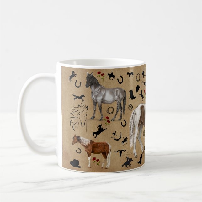 Mug Cheval Occidental Personnalisé Enveloppement compl (Gauche)