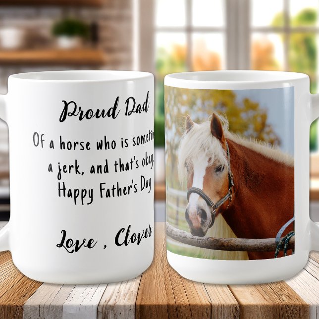 Mug Cheval Papa - Drôle Equestrière Photo personnalisé (Créateur téléchargé)