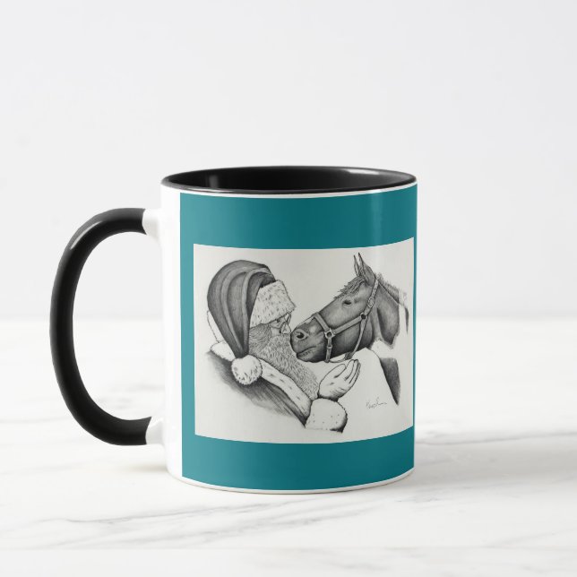 Mug Cheval Pinto Paint Christmas et Père Noël (Gauche)