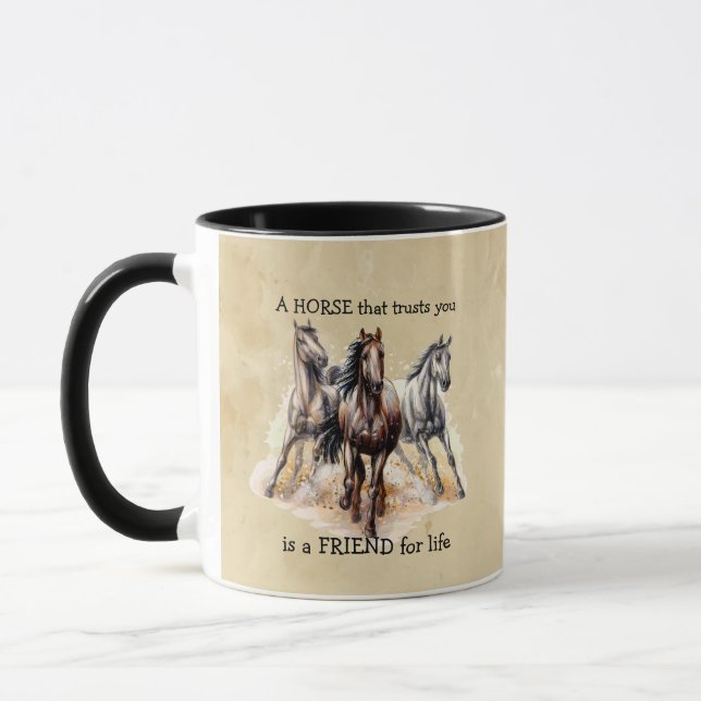 Mug CHEVAL que vous croyez AMI à vie Citation (Gauche)