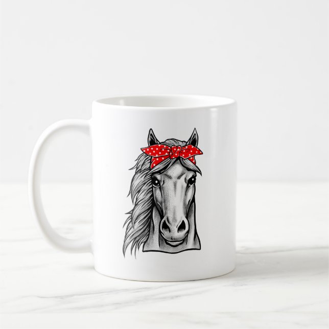 Mug Cheval Rouge Bandana Polka Dot - Laissez-Les Vous  (Gauche)