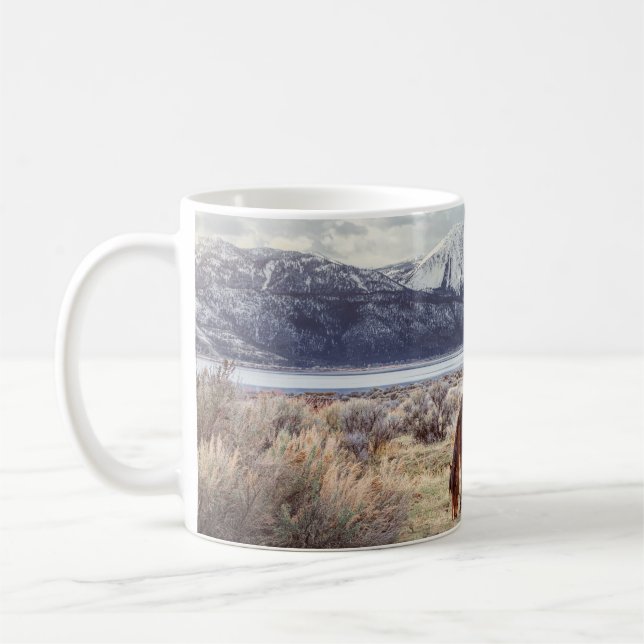 Mug Cheval sauvage : Paysage hivernal du Nevada. (Gauche)