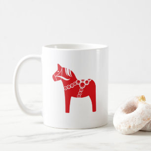 Mug Cheval Suédois Rouge Dessin Motif de Noël