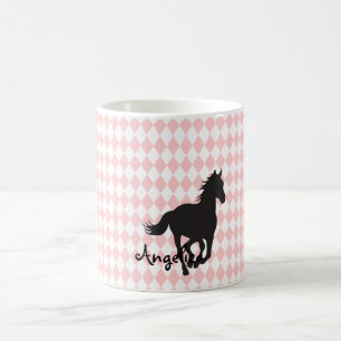 Mug Cheval sur le modèle de motif de diamant