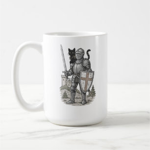 Mug Chevalier avec chat noir médiéval