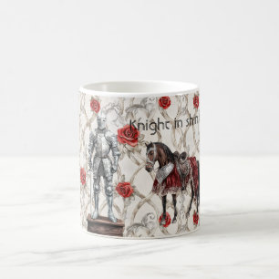 Mug Chevalier en armure étincelante de roses rouges