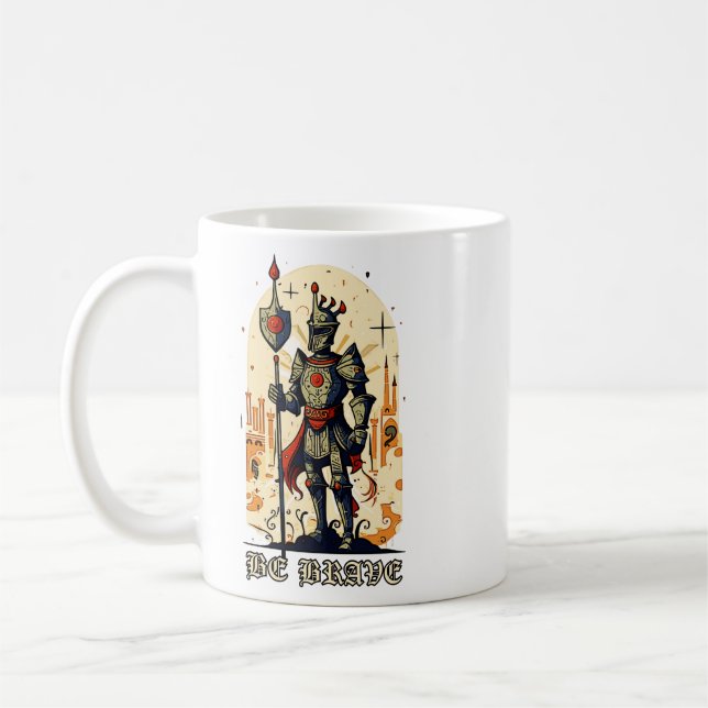 Mug Chevalier médiéval Abstrait Embrasser la bravoure (Gauche)