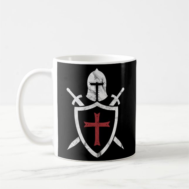 Mug Chevalier Templaire Casque Croix Et Épée Cr Médiév (Gauche)